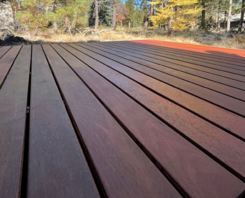 manilkara-bidentata-sunriver-oregon-54x4-hidden-fastener-clips-exoshield Manikara deck boards on a deck set in the Oregon high-desert.