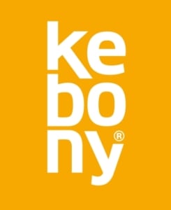 Kebony_img The Kebony Lumber logo, orange background whith white text